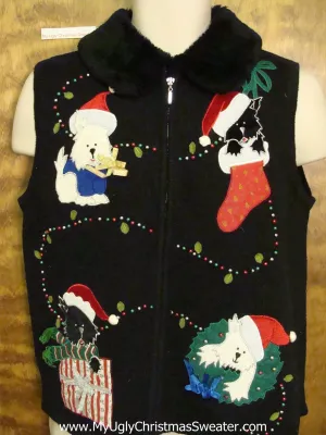 Puppy Dog Themed Christmas Sweater Vest