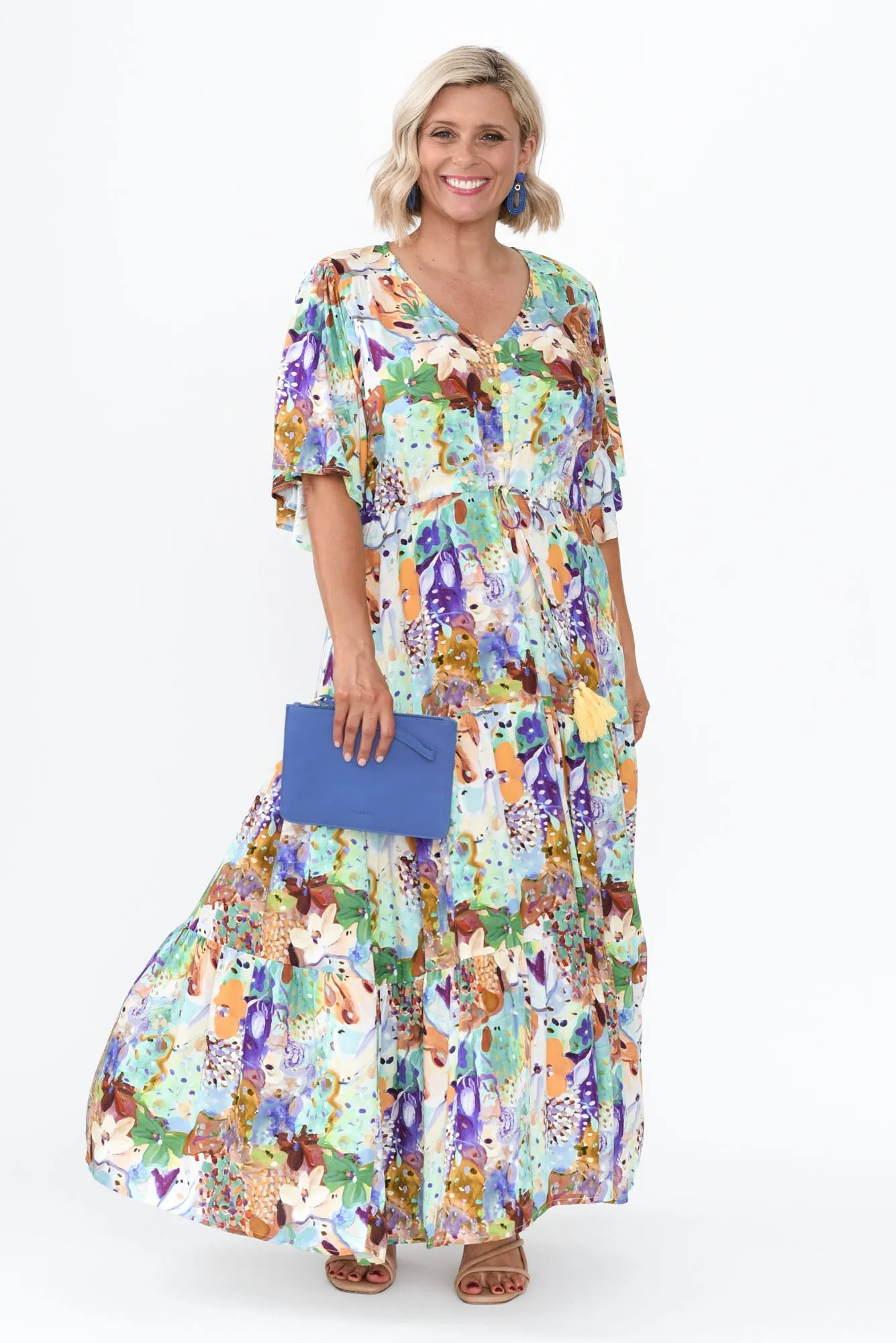 Quinne Blue Floral Tier Dress