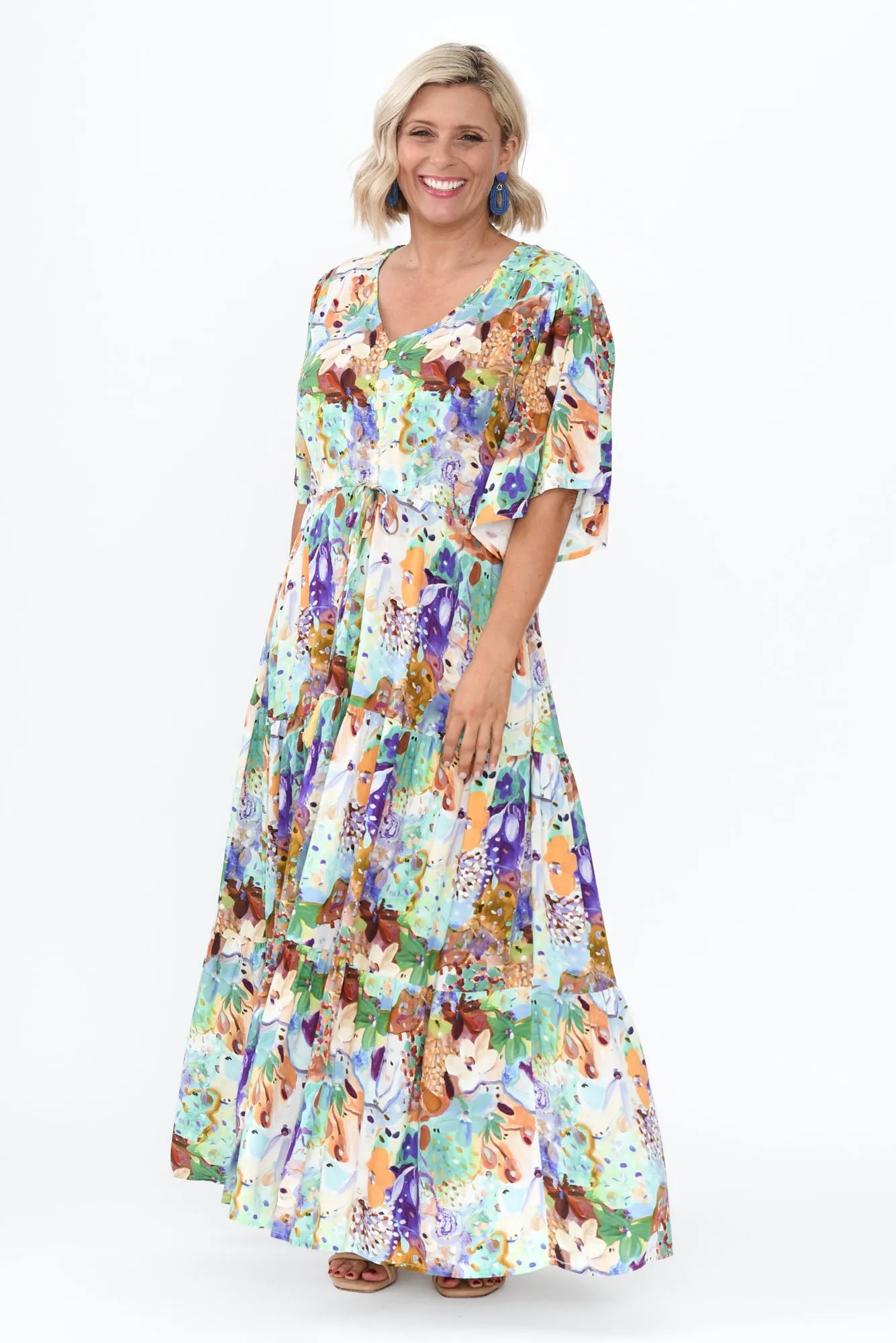 Quinne Blue Floral Tier Dress