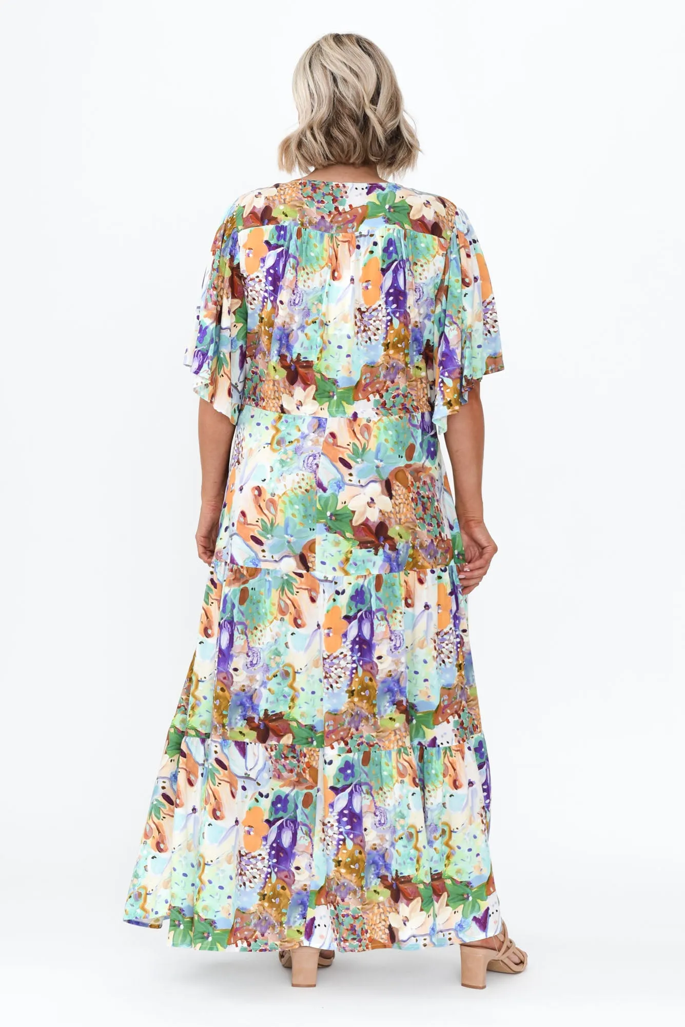 Quinne Blue Floral Tier Dress