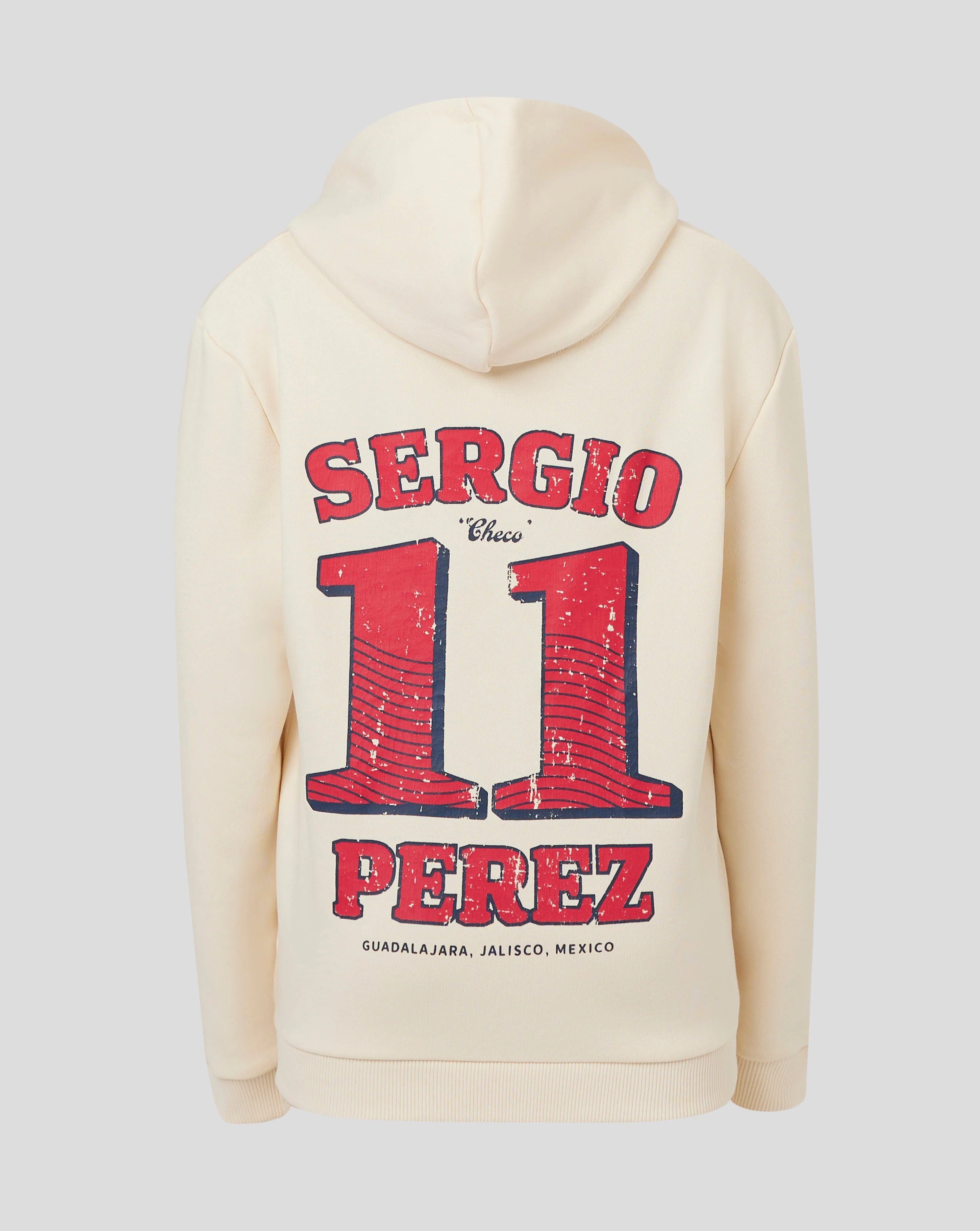 Red Bull Racing F1 Kids Sergio "Checo" Perez Vintage Oversized Hoodie - Youth Off White