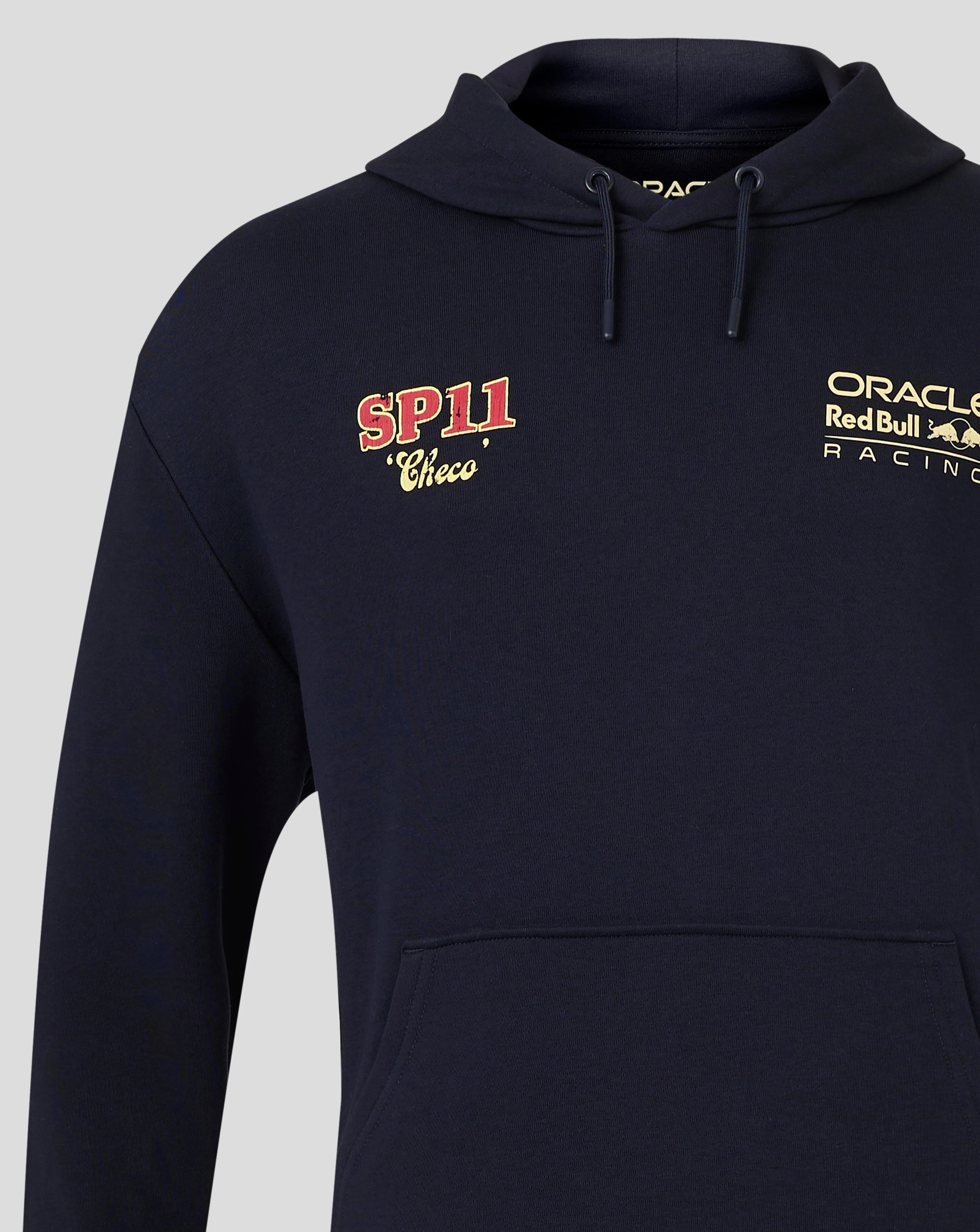 Red Bull Racing F1 Sergio "Checo" Perez Vintage Oversized Hoodie - Off White/Navy