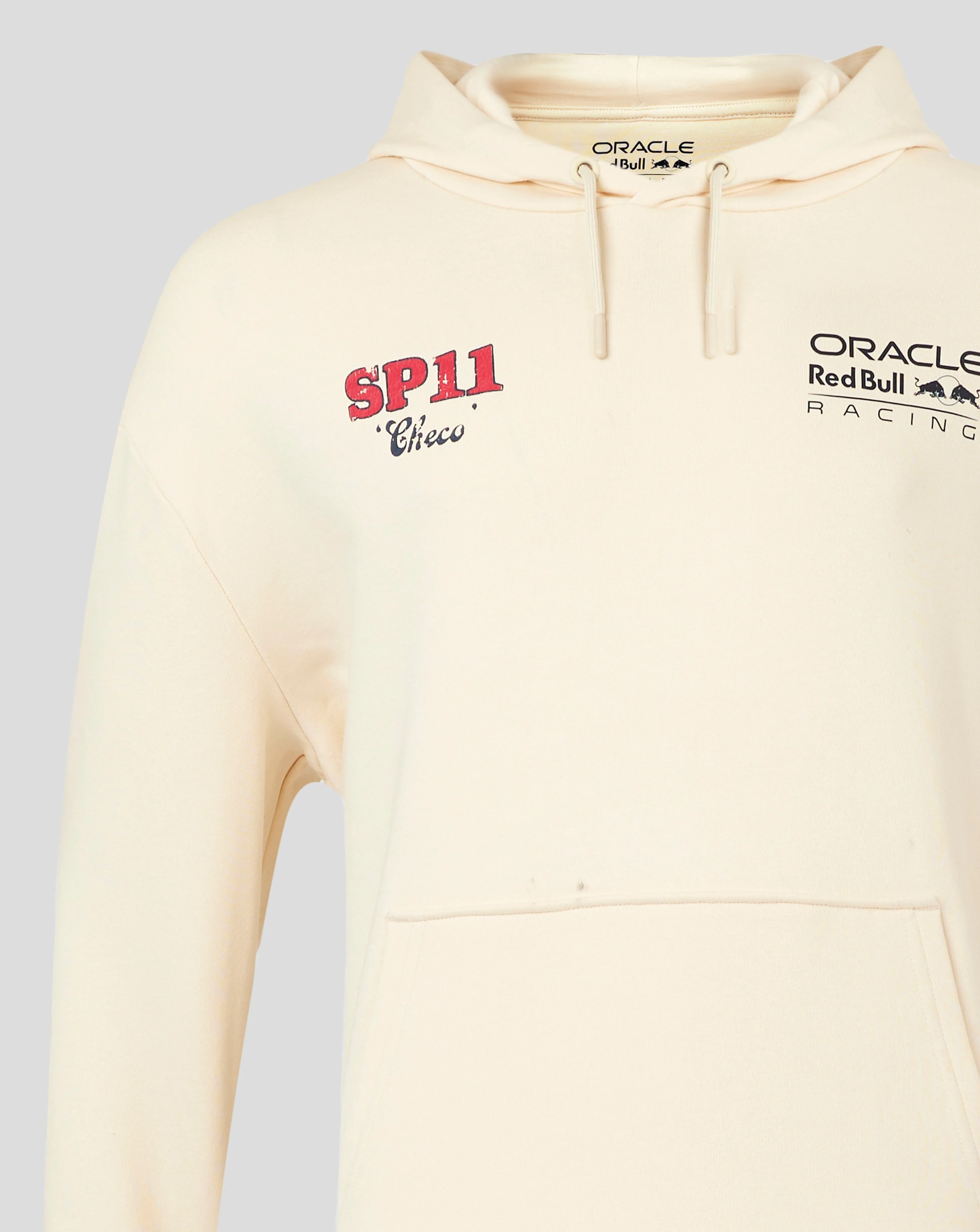 Red Bull Racing F1 Sergio "Checo" Perez Vintage Oversized Hoodie - Off White/Navy