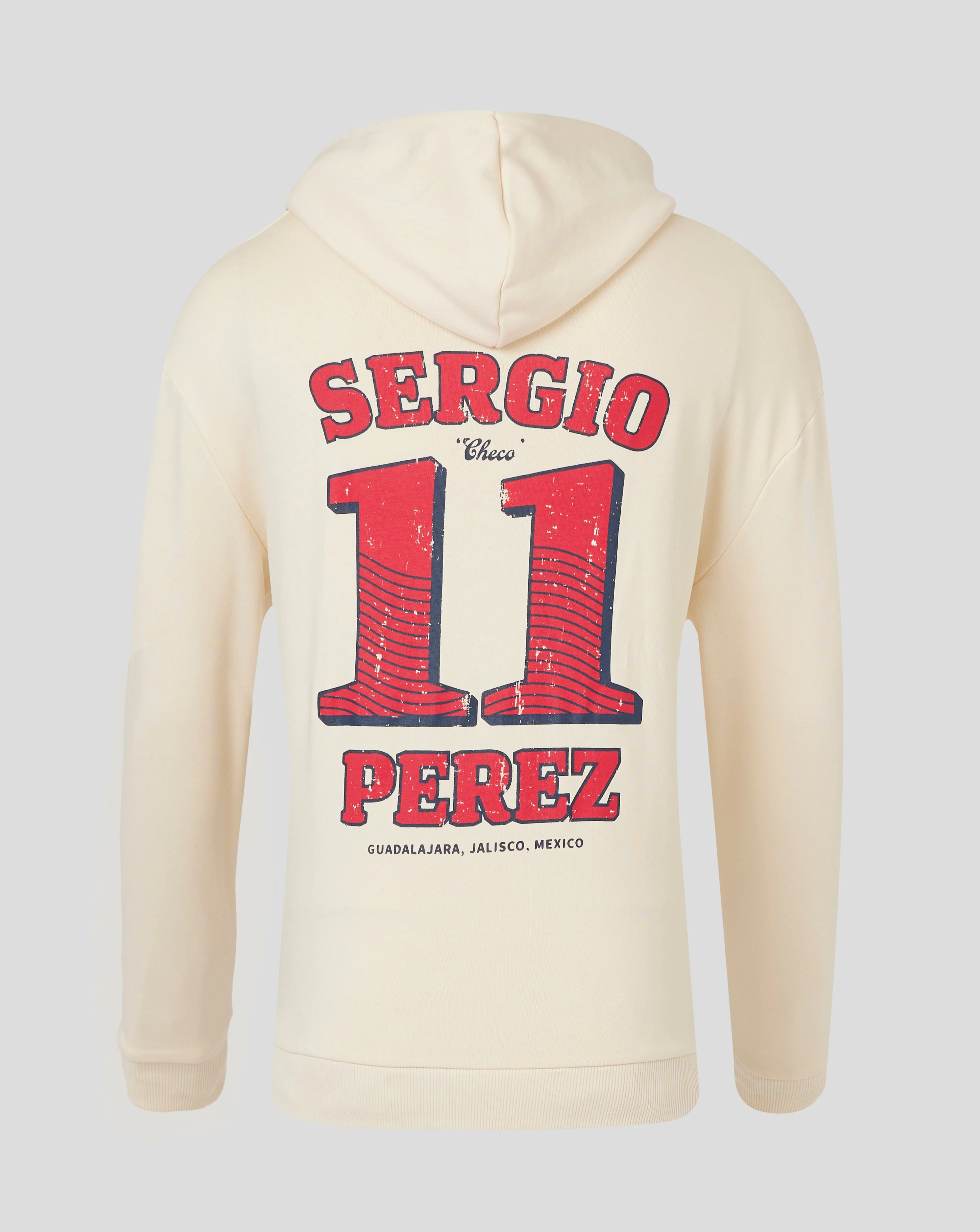 Red Bull Racing F1 Sergio "Checo" Perez Vintage Oversized Hoodie - Off White/Navy