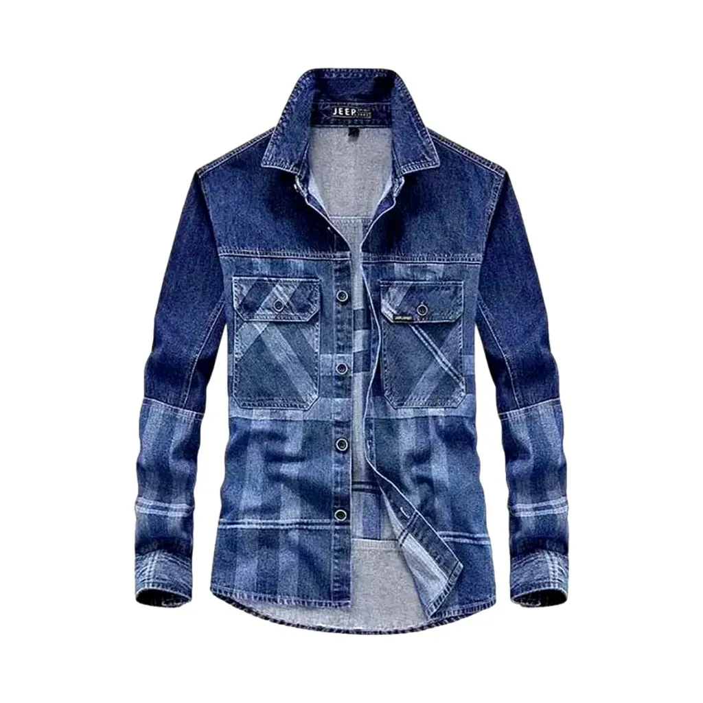 Retro look street style men's jeans shirt