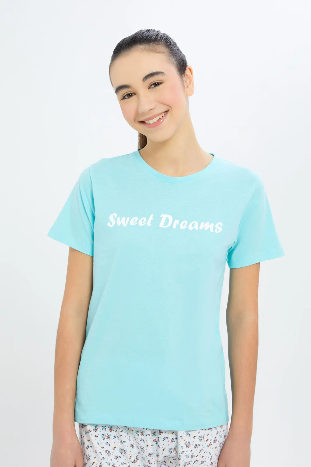 Senior Girls Blue Sweet Dreams Pyjama Set (2 Piece)