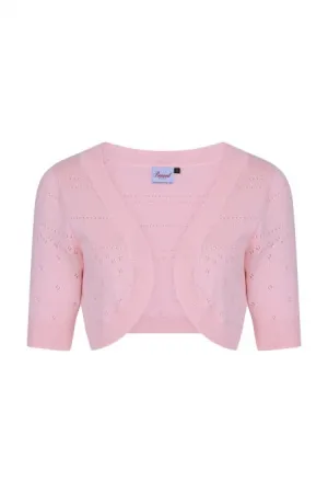 Short Sleeved Rivers Bolero in Pink by Banned