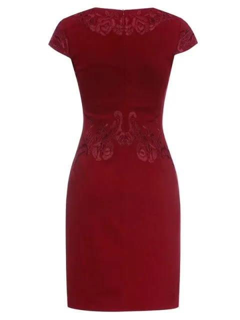 Simple oidered Vintage Sheath Dress