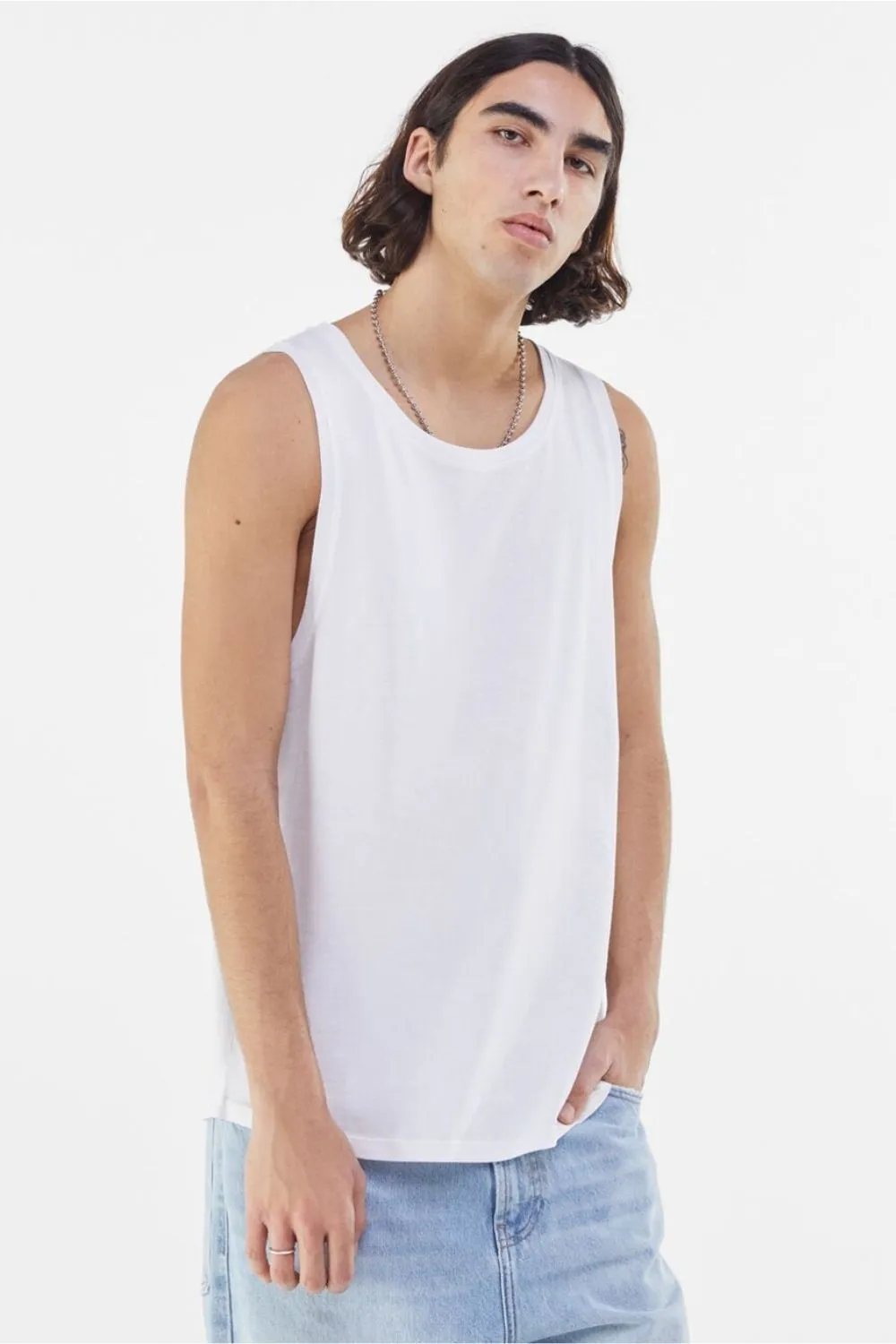 Sleeveless White Tshirt