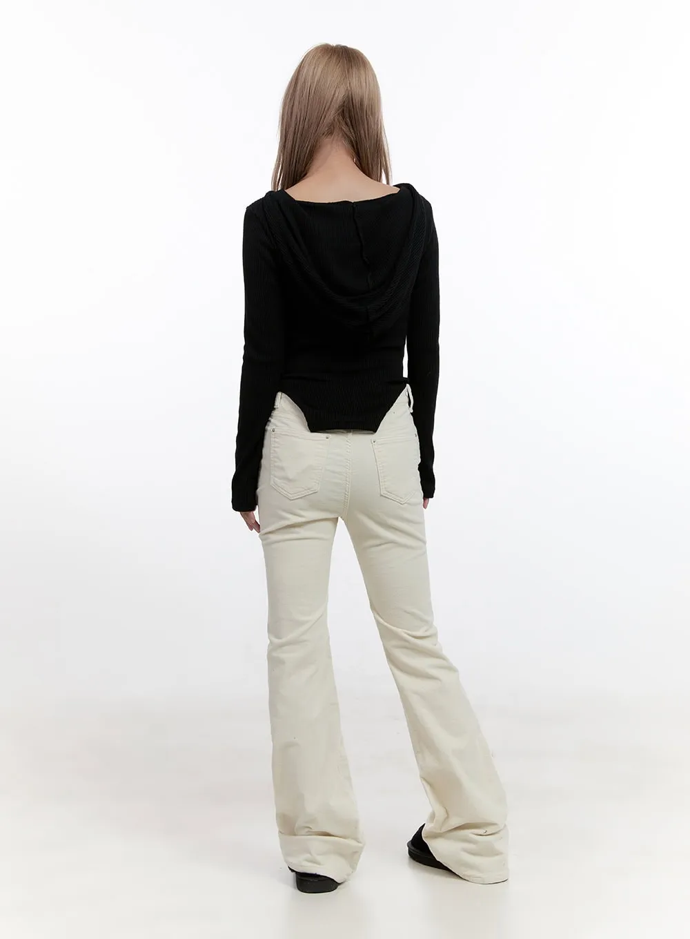 Solid Slim Fit Corduroy Pants CN425