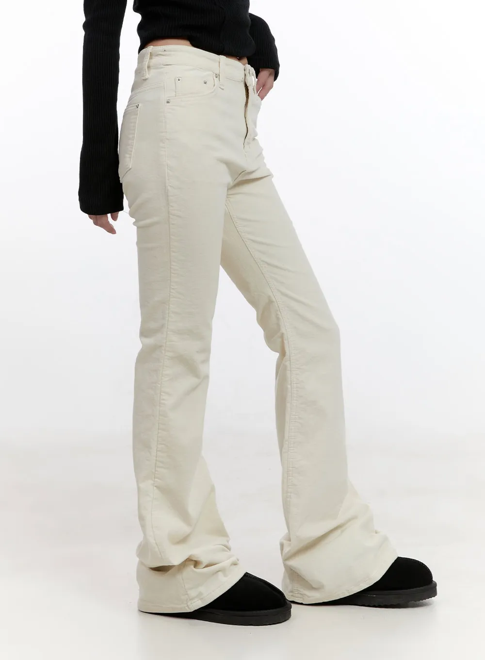 Solid Slim Fit Corduroy Pants CN425