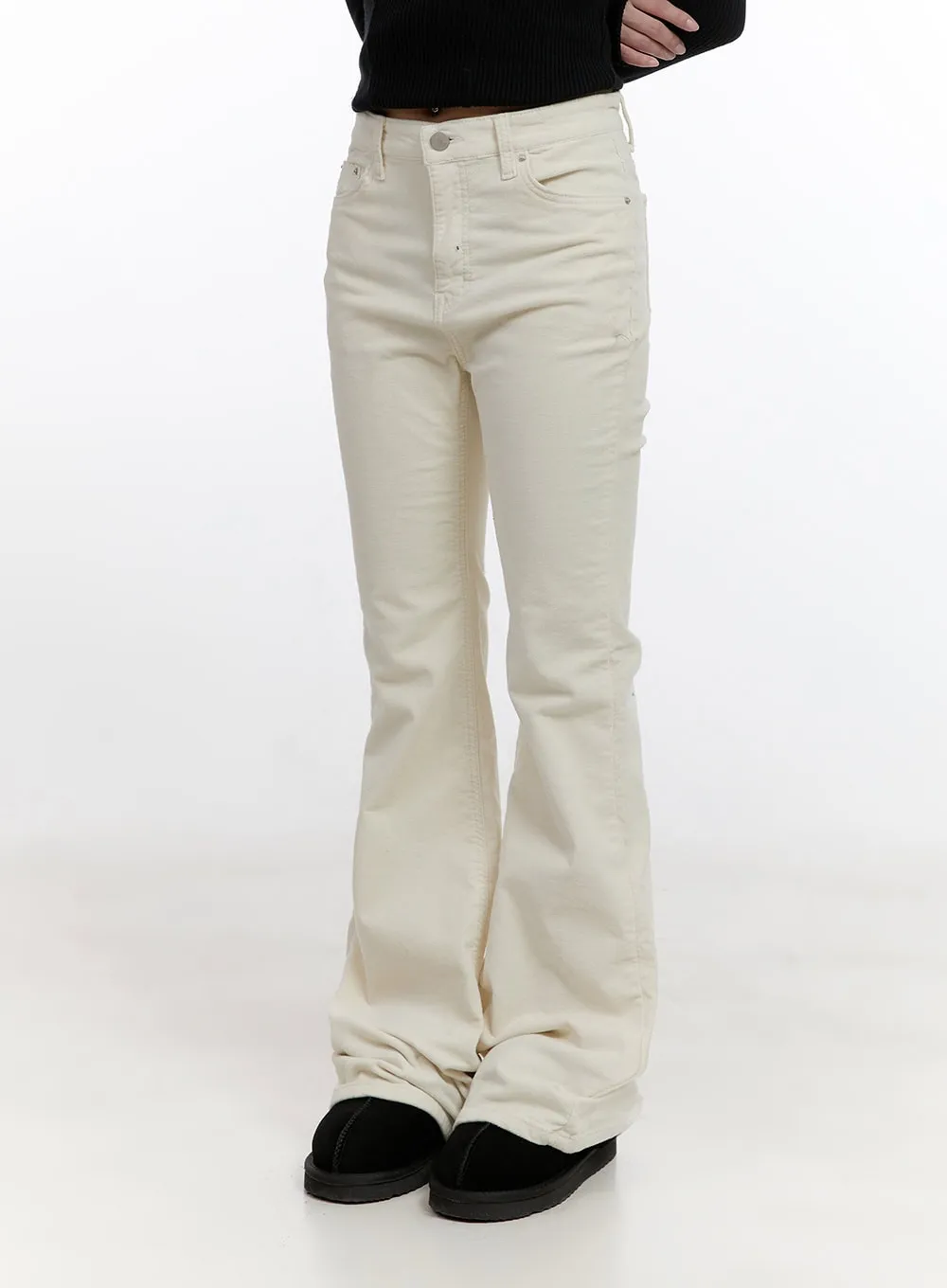 Solid Slim Fit Corduroy Pants CN425