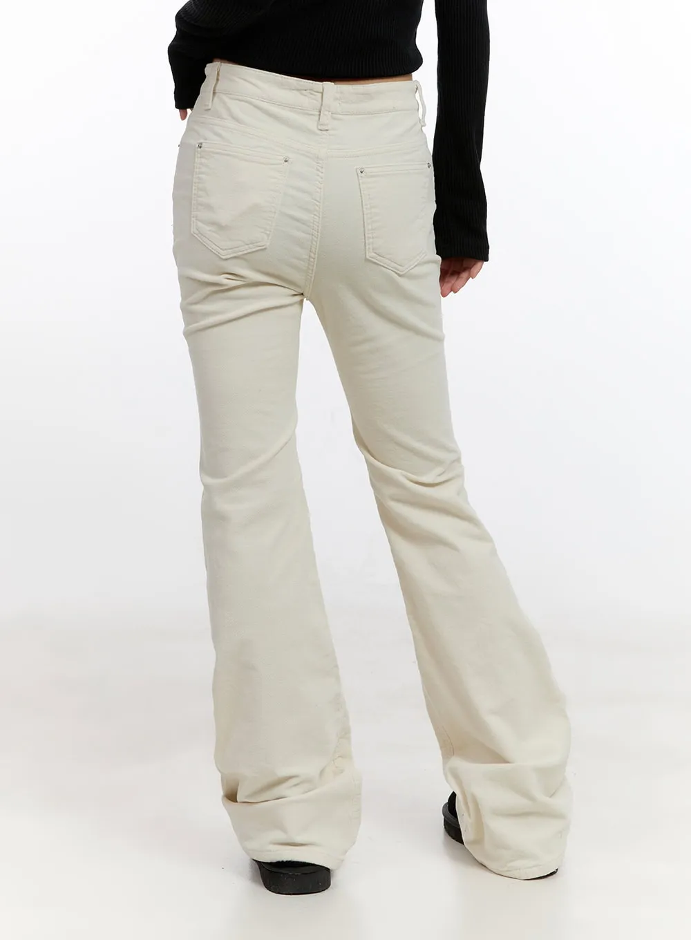 Solid Slim Fit Corduroy Pants CN425