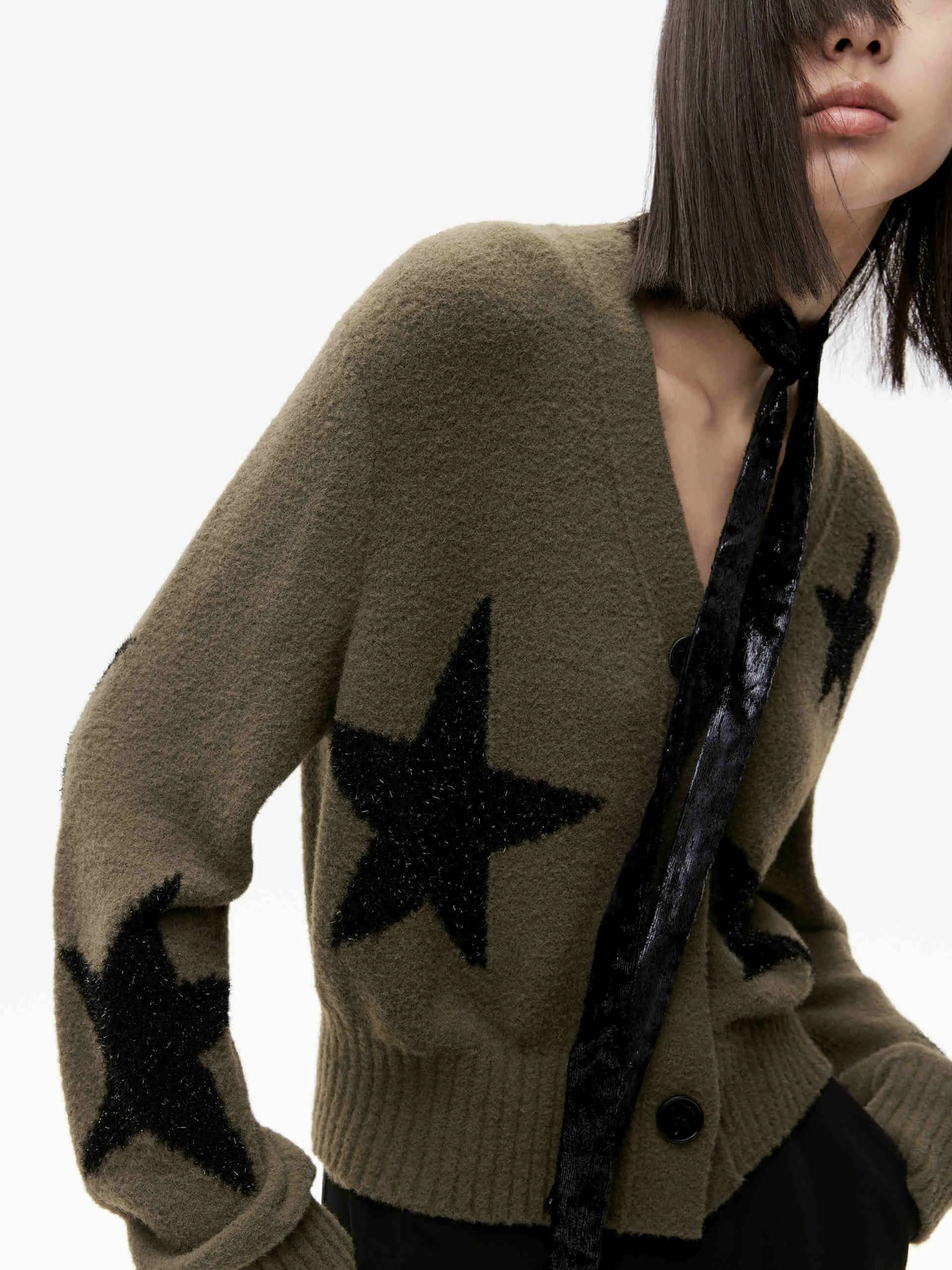 Star Pattern Knitted Cardigan