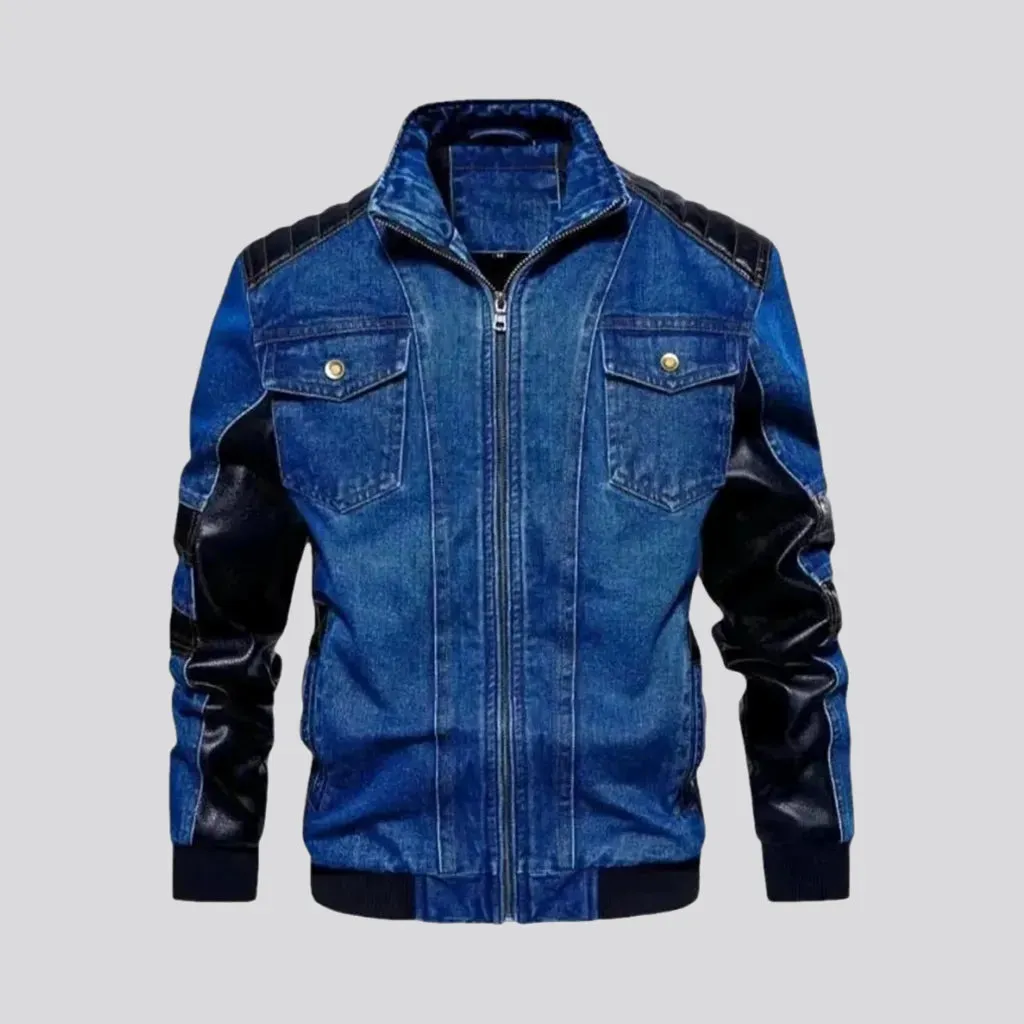 Stylish biker riding denim jacket for men