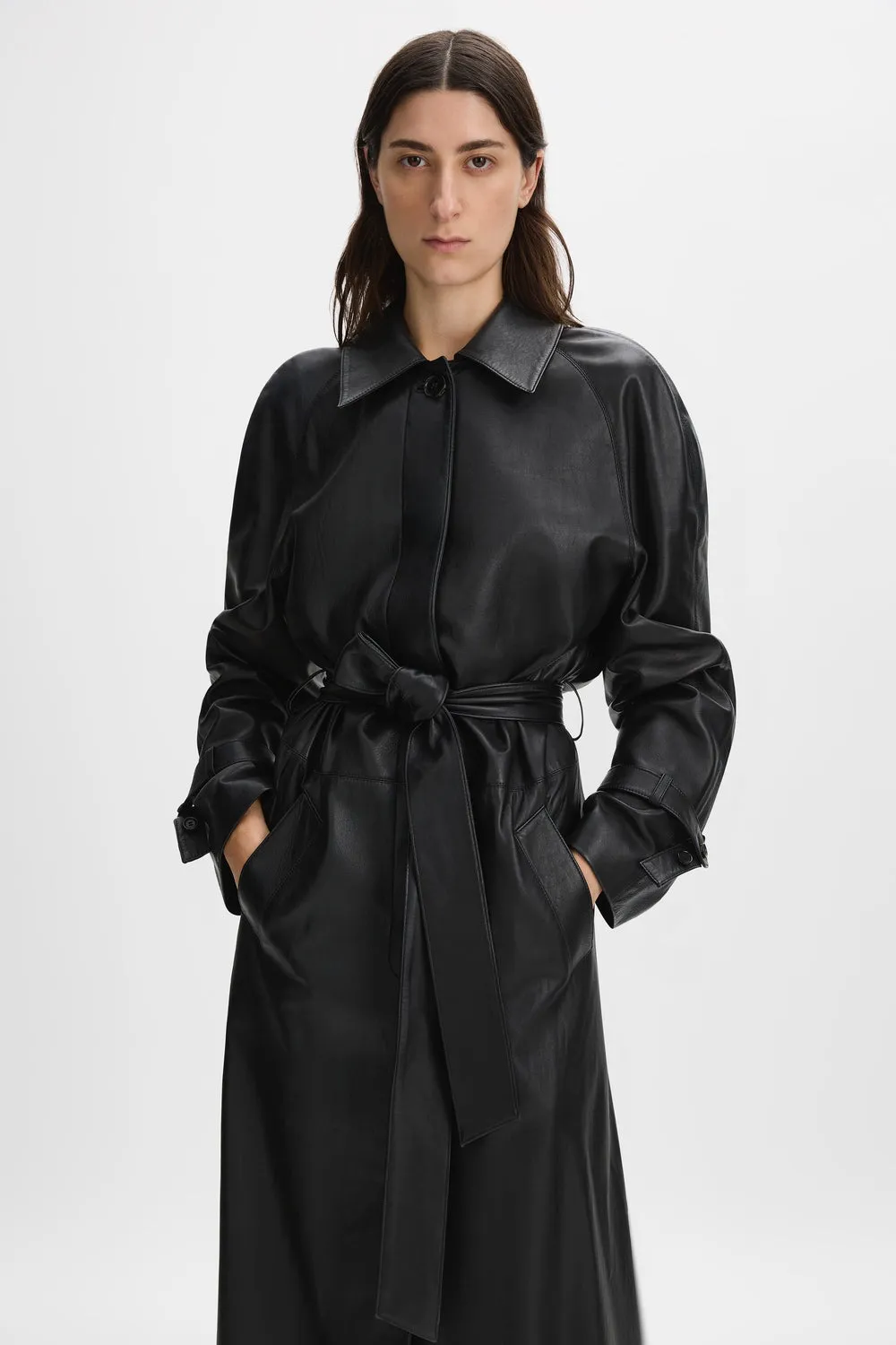 Sylvie Leather Trench