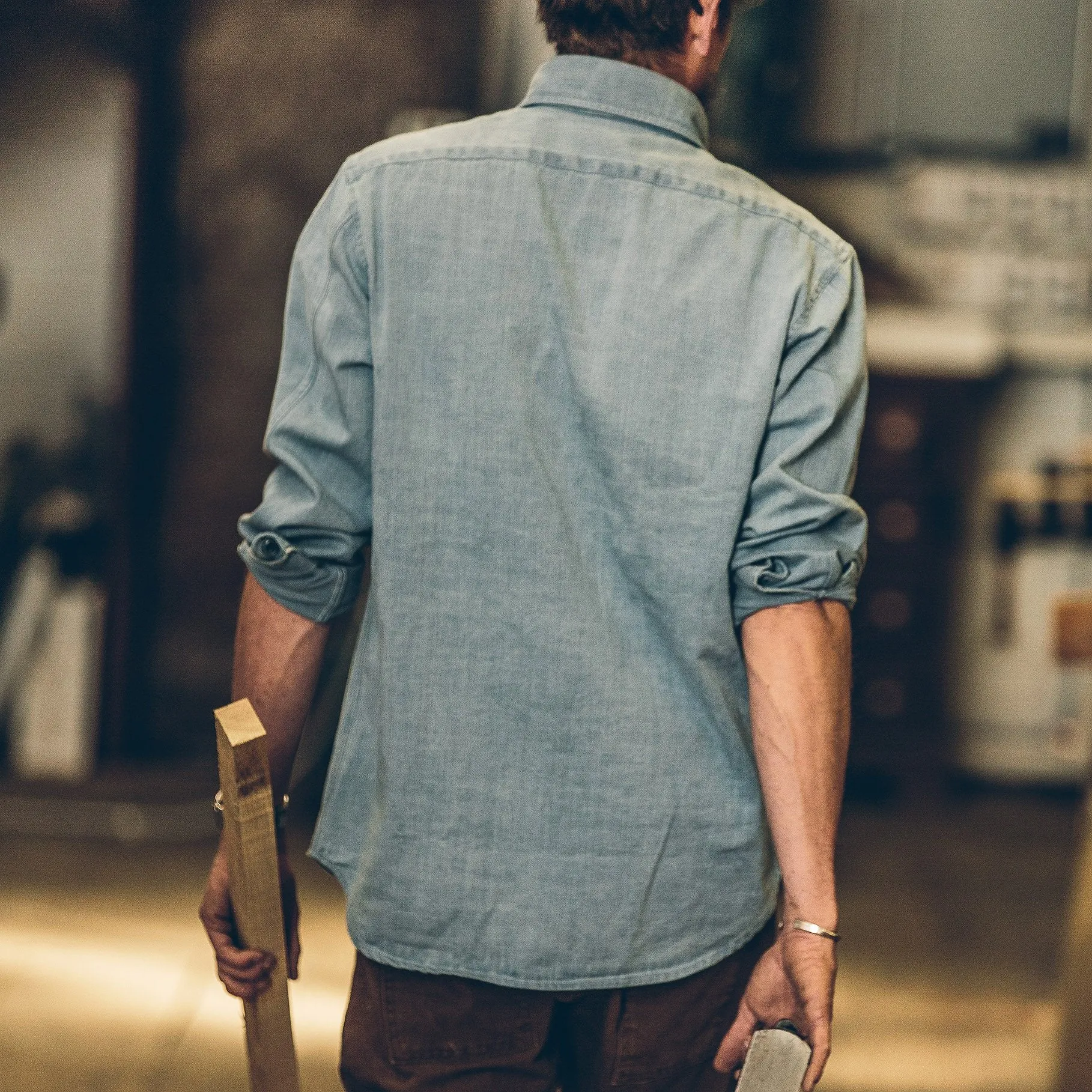 The Maritime Shirt Jacket in Sun Bleached Indigo