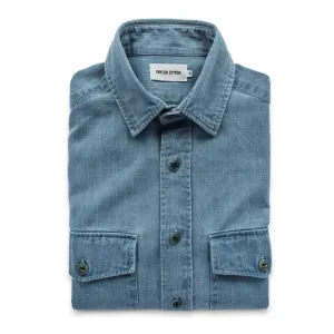 The Maritime Shirt Jacket in Sun Bleached Indigo