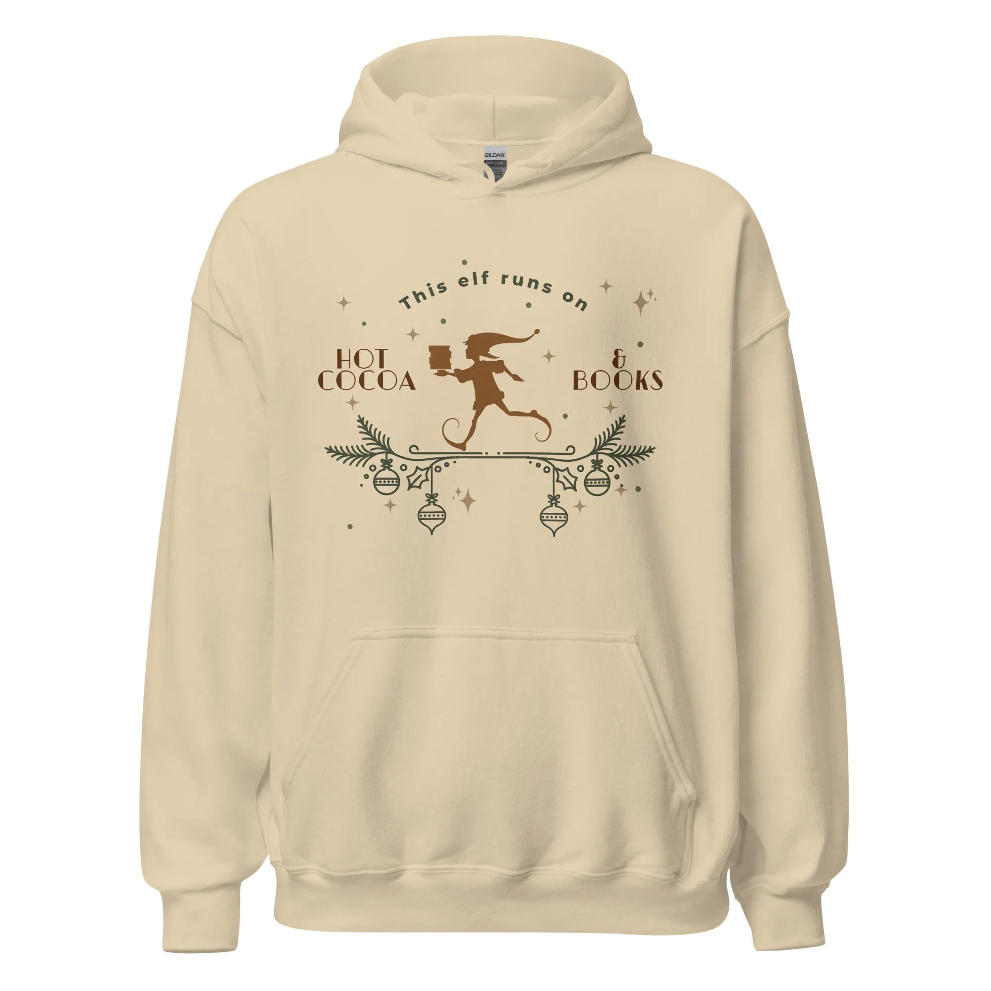 This Elf Runs on Hot Cocoa and Books Hoodie