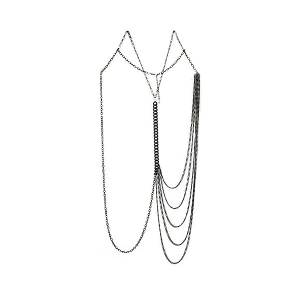 Unbalanced Metal Draped Bodychain Body Chain