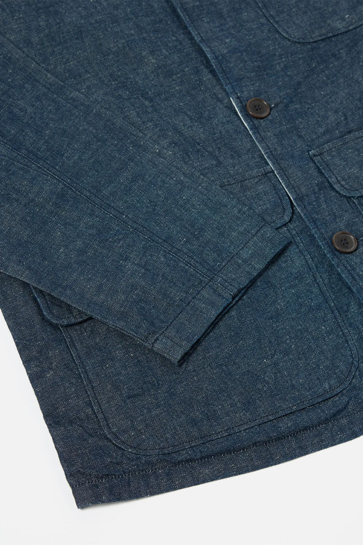 Universal Works - Good Will Jacket In In Indigo Hitachi Selvedge