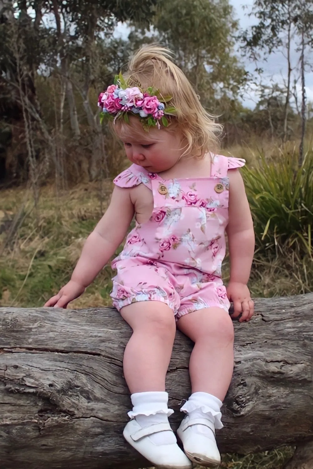 Vintie Summer Overalls - Isla Rose in Pink