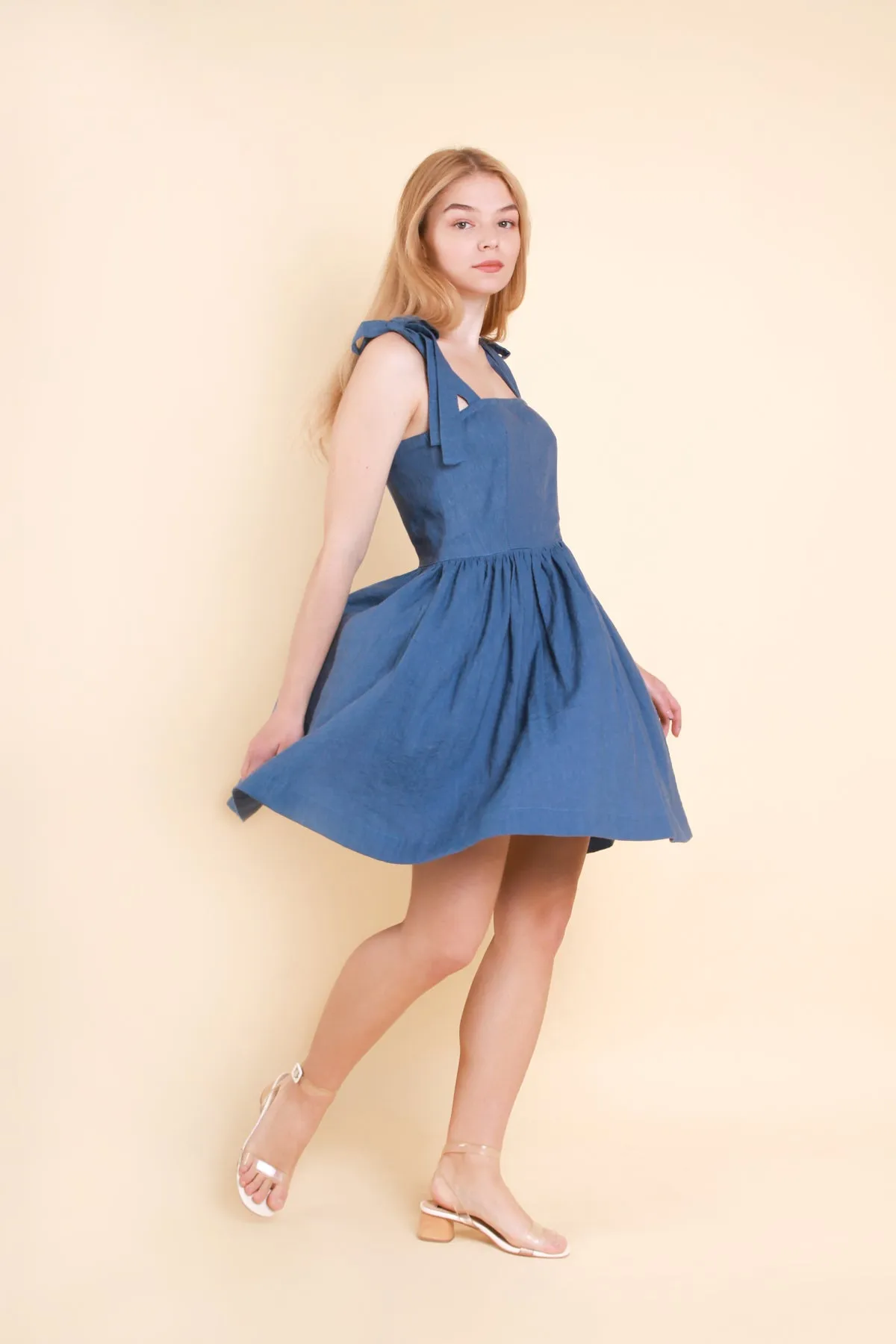 Washed Linen Mini Dress KATY