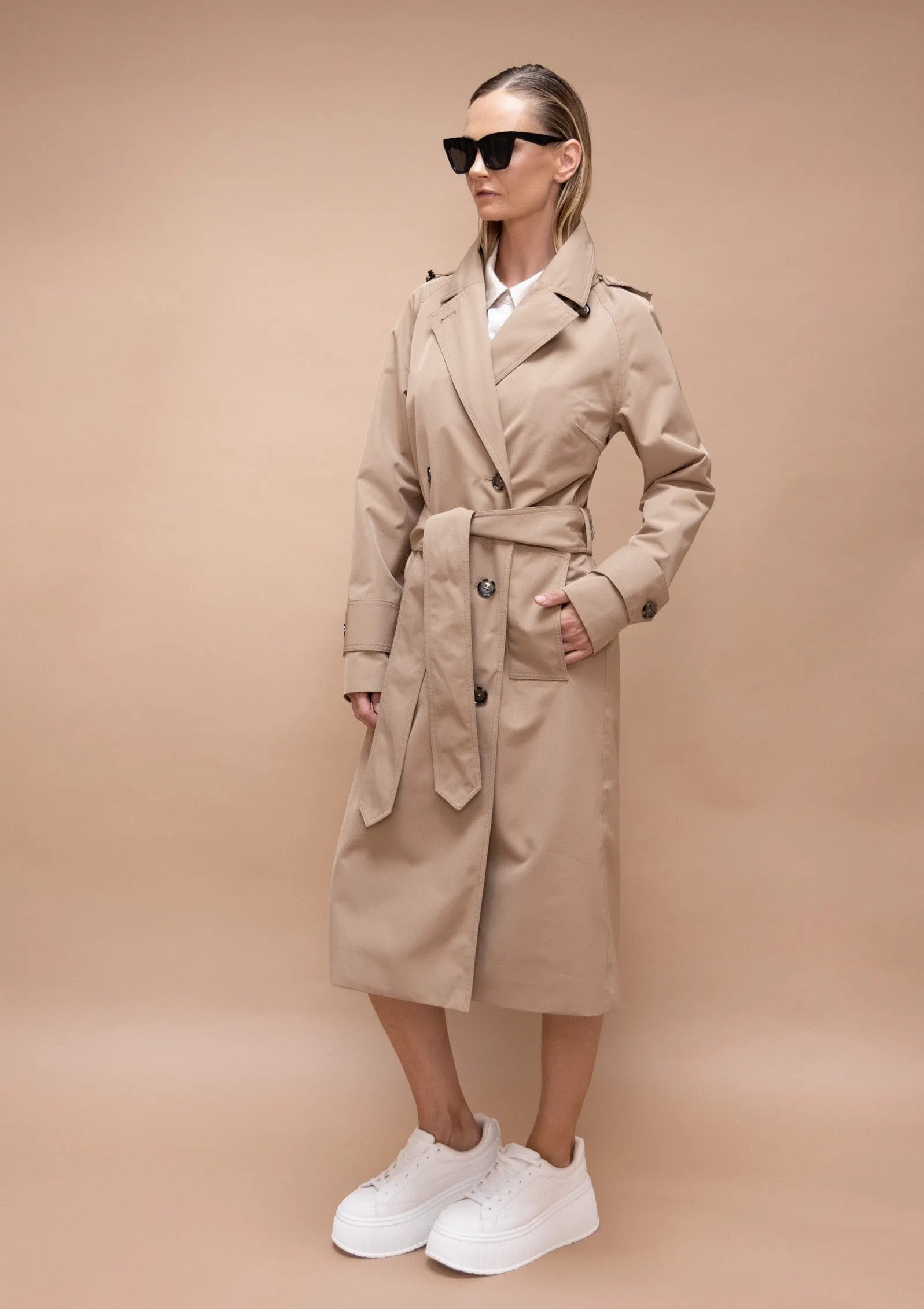 Waterproof Straight Trench - Beige