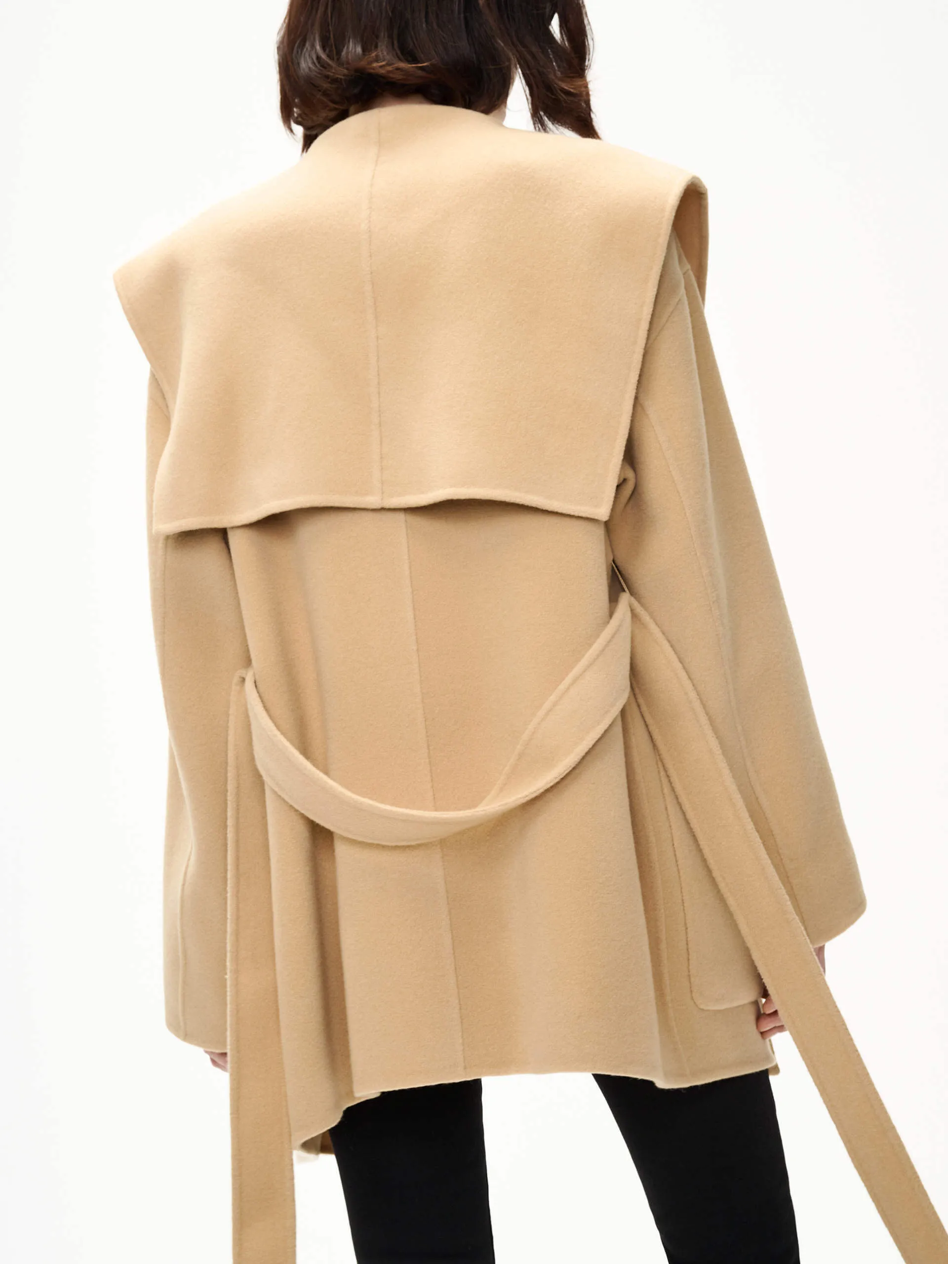 Wide Collar Wool Coat