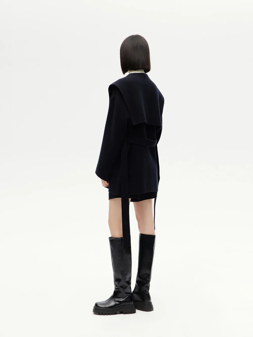 Wide Collar Wool Coat