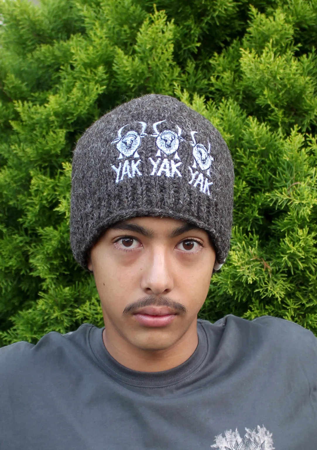 Yak Embroidered Woolen Hand Knitted Beanie