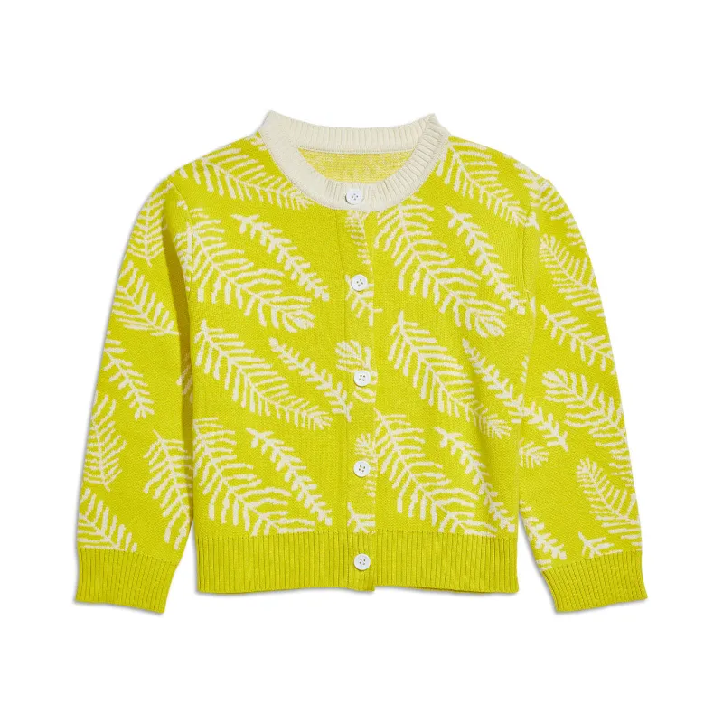 Yellow Jungle Cherry Cardigan - Summer Breeze Knit