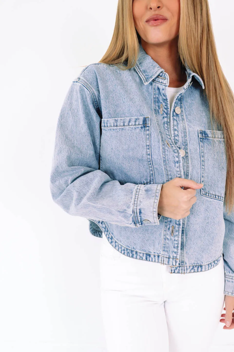 Z Supply All Day Cropped Denim Jacket - Sun Bleached